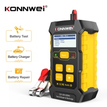 KONNWEI-probador de batería de coche KW510, 12V, 5A, cargador de reparación de pulso, húmedo, seco, ácido de plomo, herramienta de reparación de batería de coche completamente automática