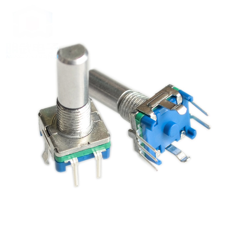 5 stk/parti 20mm ec11 roterende encoder potentiometerr med switch 5 pin digital potentiometer d type håndtag