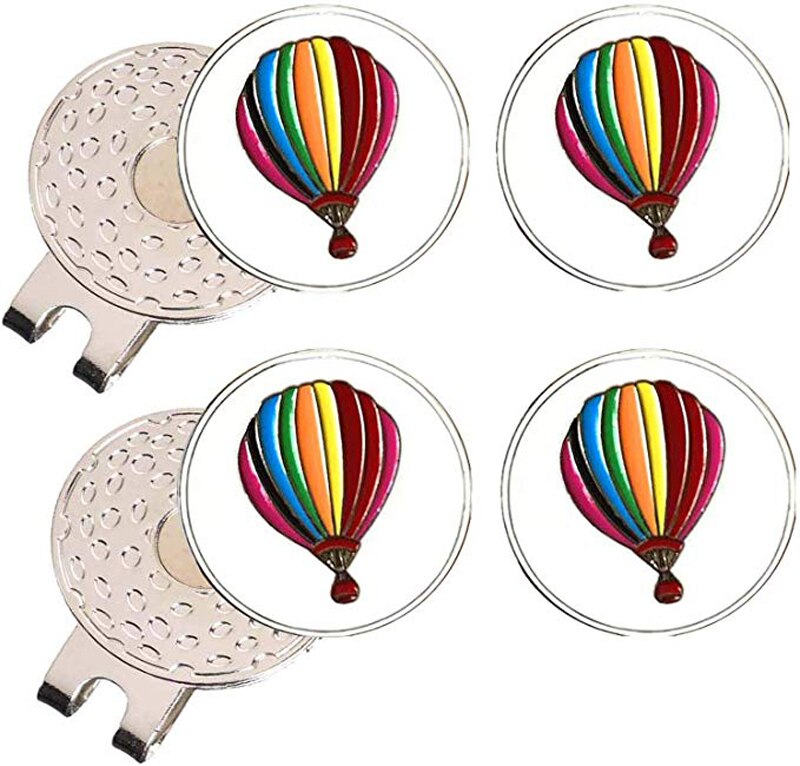 Langlebige Starke Entfernbare Magnetische Golf Hütte Clip 2 Stck mit 4 Golf Ball Marker Legt Leicht zu Kappe: Stil 4