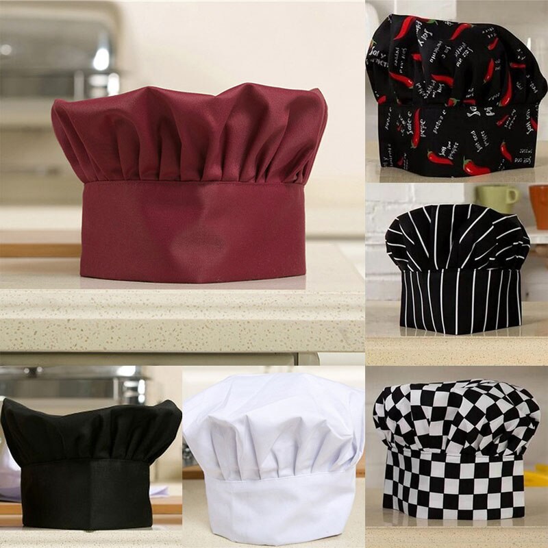 1 PC Nuovo E Confortevole Cuoco Regolabile Uomini Cucina Baker Chef Tappo Elastico Cappello di Ristorazione