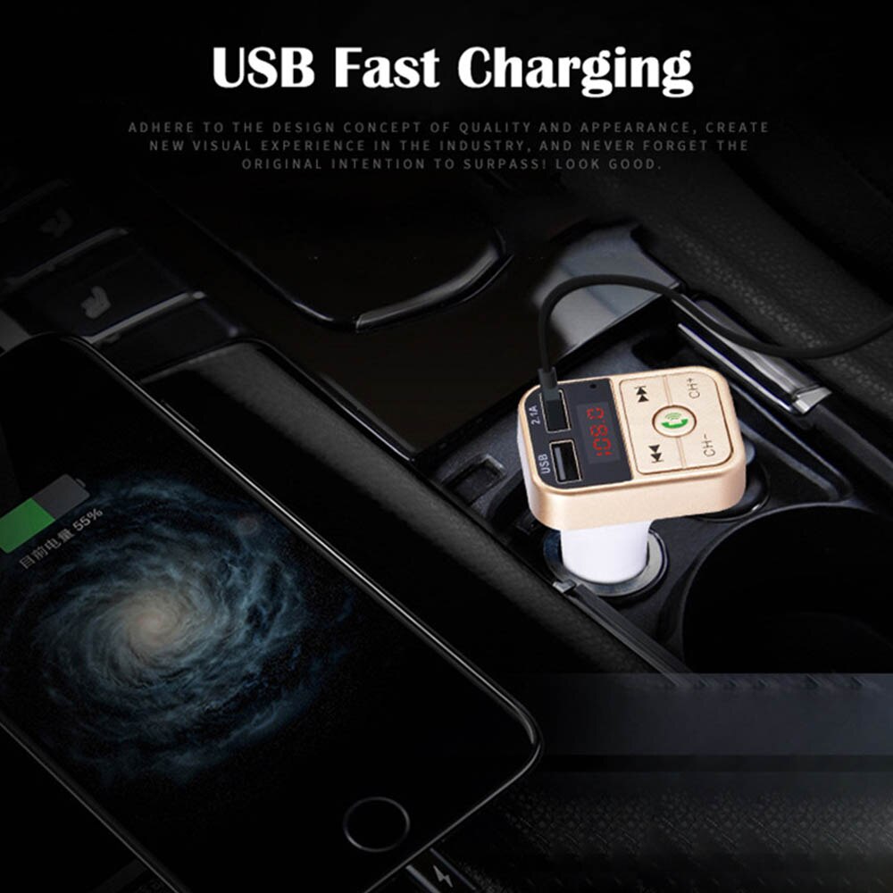 B2 Usb Charger Auto Fm-zender Draadloze Radio Adapter Dual Usb Charger Bluetooth Mp3 Speler Ondersteuning Handsfree Bellen