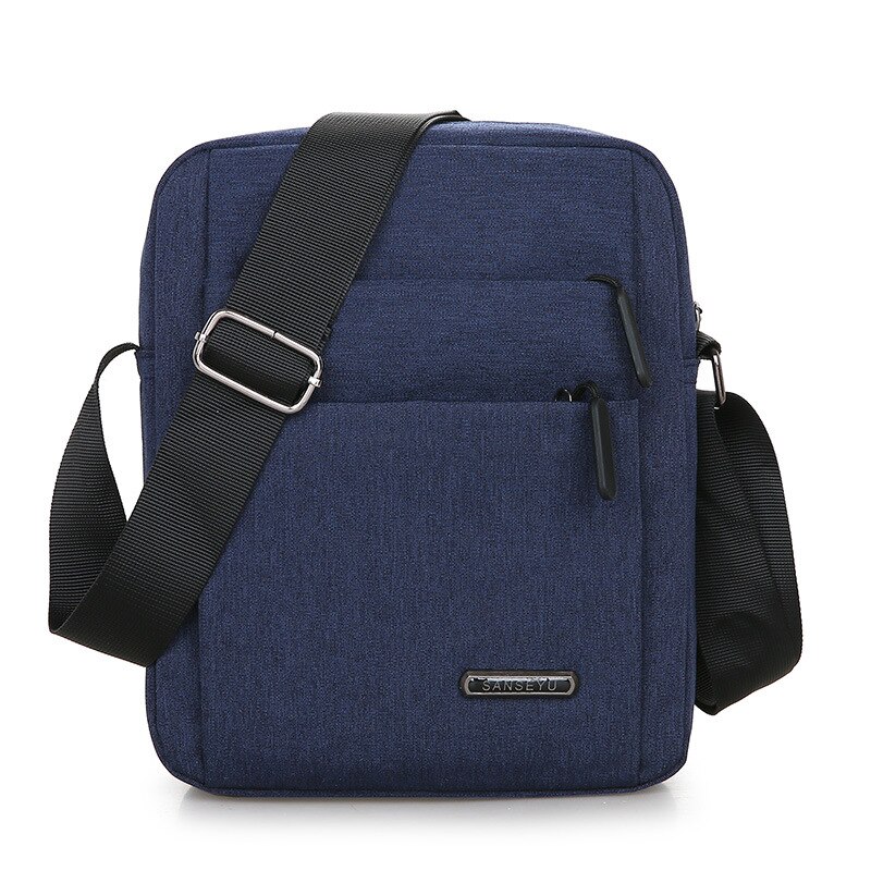 Casual heren schoudertas canvas crossbody tassen herentas handtas capaciteit heren messenger bags dagrugzak: Blauw
