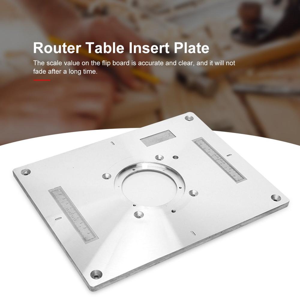 Multifunctional Aluminum Alloy Router Table Insert Plate Trimmer Engraving Machine Woodworking Bench Router Table Plate DIY Tool