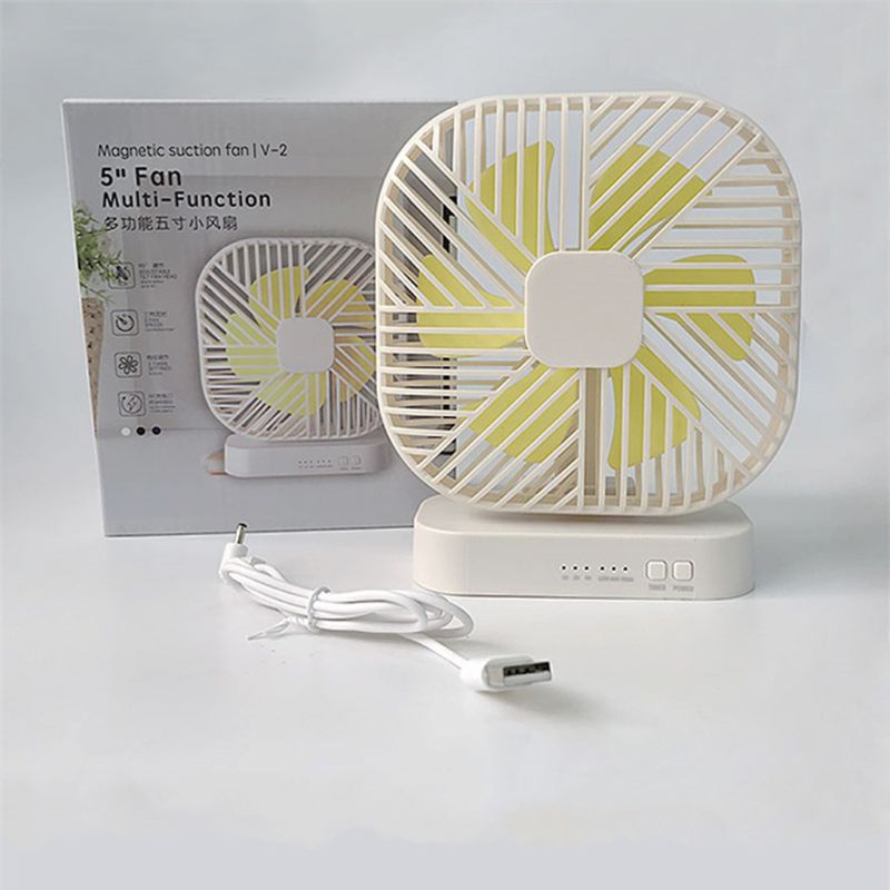 Universal Magnetic Mini Fan USB or 4x AA Battery Powered Desk Fan with 3 Speed Timing Function Personal Fans for Camping Office