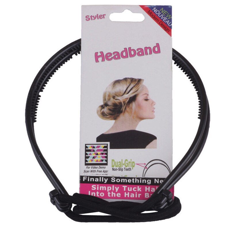Style Double bandeau cheveux tressés femmes bandeau élastique réglable anneau cheveux Style élastique outil pince à cheveux