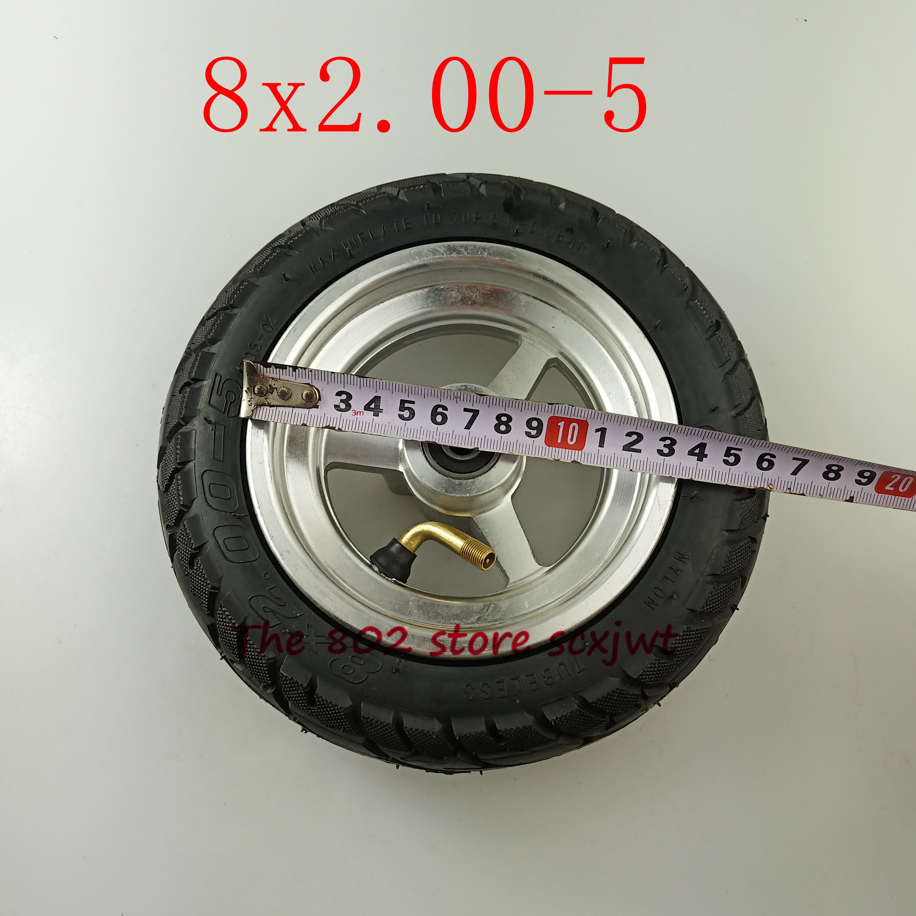 8 x 2.00-5 tubeless dekk hjul dekk + plate bruk for pocket bike mini sykkel elektrisk scooter