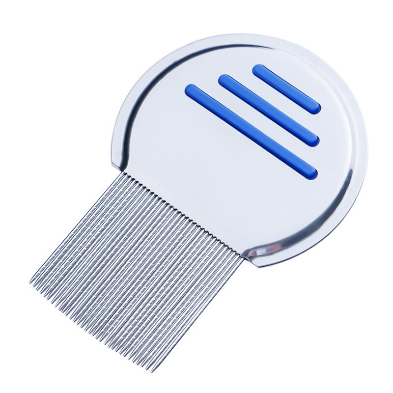 1PC Stainless Steel Terminator Lice Comb Nit Super Density Teeth Remove Nits Comb Hair Metal Teeth Remove Nit Brush pet dog cat: Blue