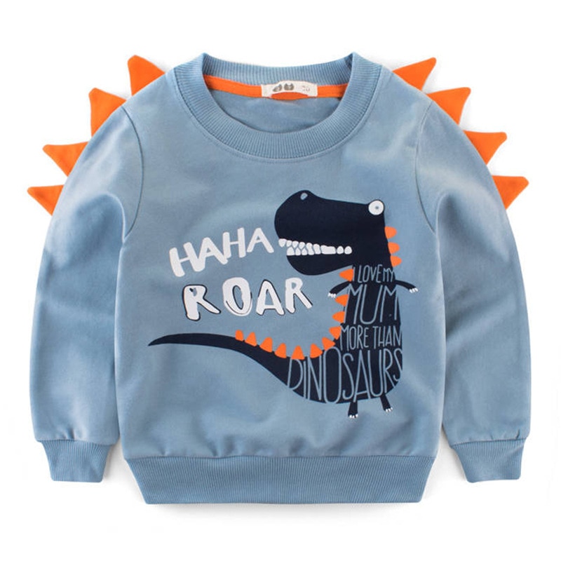 Camiseta de dibujos animados para niños, ropa de cocodrilo de dinosaurio, conjunto de pantalones de manga larga a rayas, conjunto de 2 piezas, traje de algodón suave para niños
