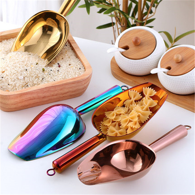 1pc rustfritt stål isspade mel korn ris matte multi-hensikt spade buffet sukkertøy bar er spade sette te sett redskaper