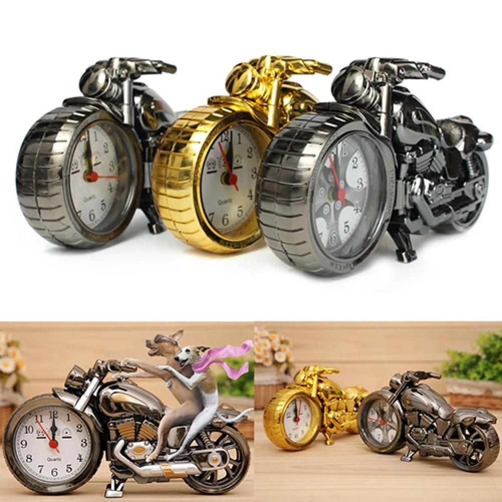 Motorcycle Shape Quartz Clock Alarm Clock Timekeeper Desktop Home Room Desk Decoration Cool Alarm Clock
