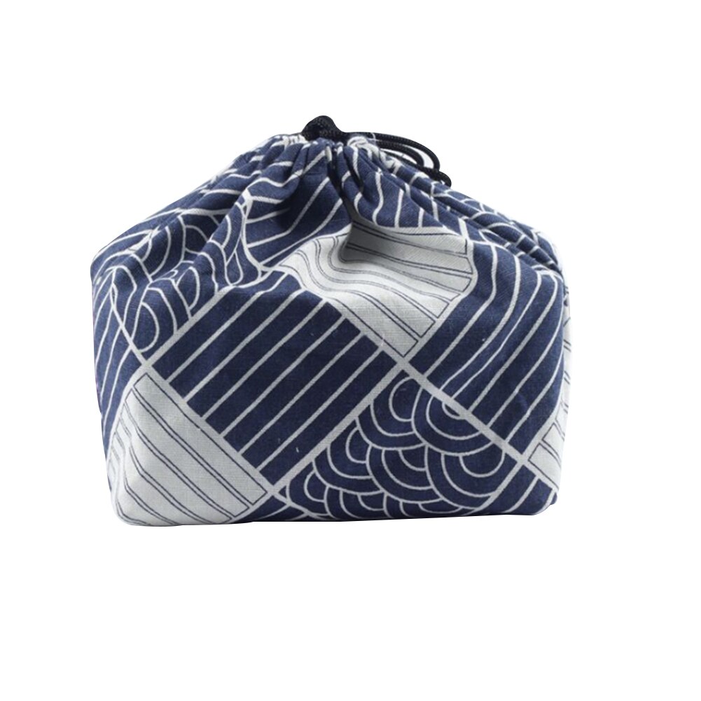 Bedrukte, thermisch geïsoleerde, draagbare schoolpicknick-tas met trekkoord in japanse stijl, bento-tas, voedselopslag, lunchtas, stoffen koeltas