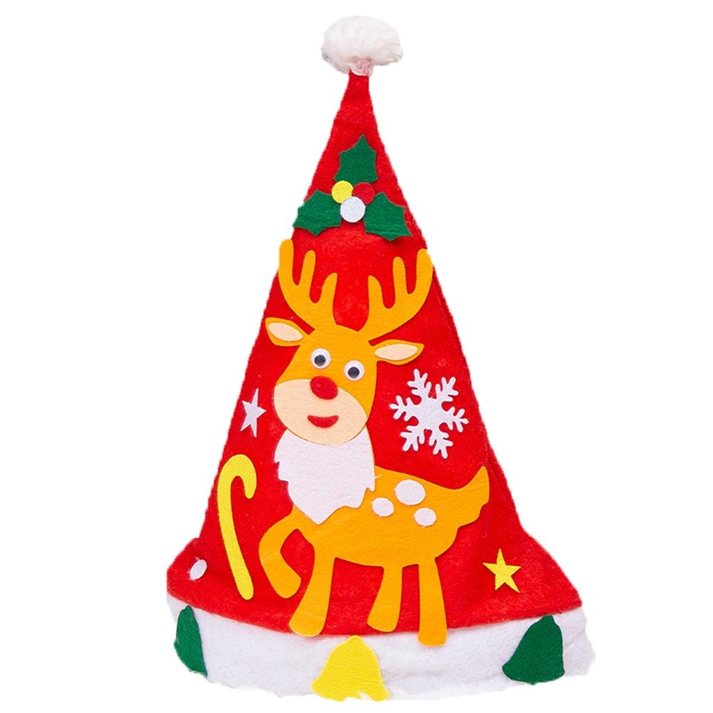 Christmas Hat DIY Kit Cute Christmas Hat Diy Handmade Interactive Production Family Christmas Activity Toys Various Patterns: A3