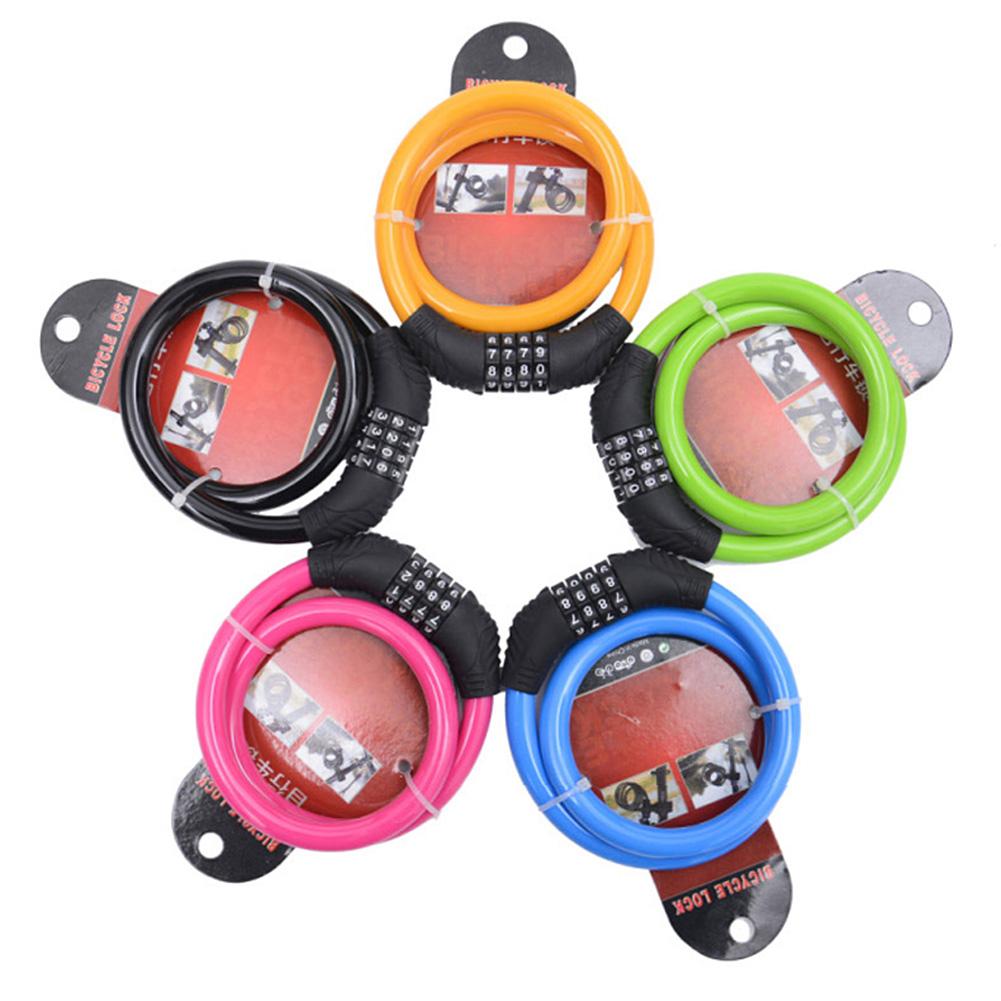 Anti-theft Bicycle Combination Lock Mountain Bike Bicycle Steel Cable 4-Digit Number Security Coded Combination Lock