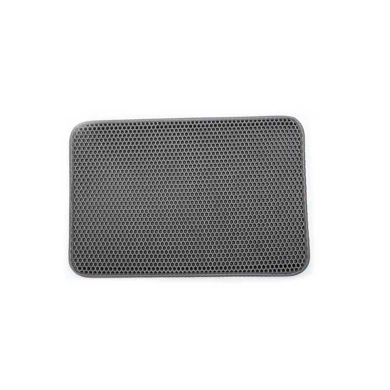 Cat Litter Mat Litter Pet Trapping Mat Double Layer Honeycomb Waterproof Litter Cat Uineproof Trapper Mat For Cat Litter Boxes: Grey / S