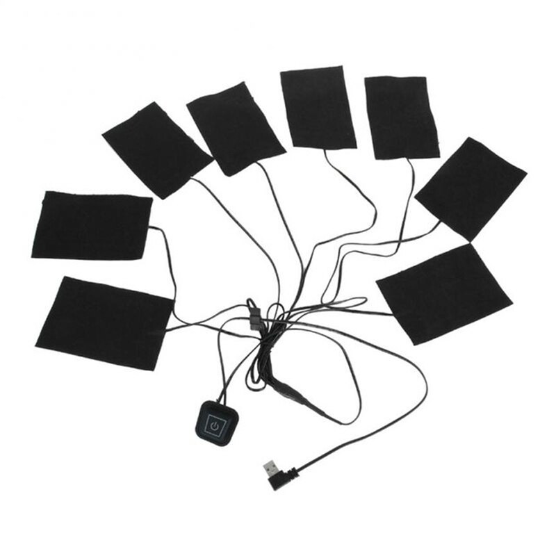 Winter Clothes Heater Warmer Pad 8-in-1 USB Heating Electric Sheet With 3 Gear Adjustable Thermal For Vest Coat