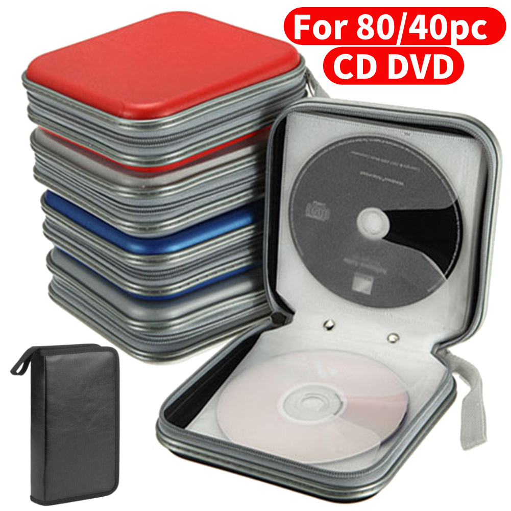 80/40Pcs Large Capacity Disc CD DVD VCD Wallet Storage Organizer Case Holder Album Box Cases with Zipper Bags CD Box Accessories