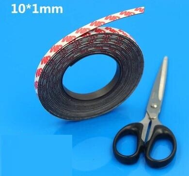 10 Meters zelfklevende Flexibele Magnetische Strip 3 M Rubber Magneet Tape breedte 10mm dikte 1mm 10*1