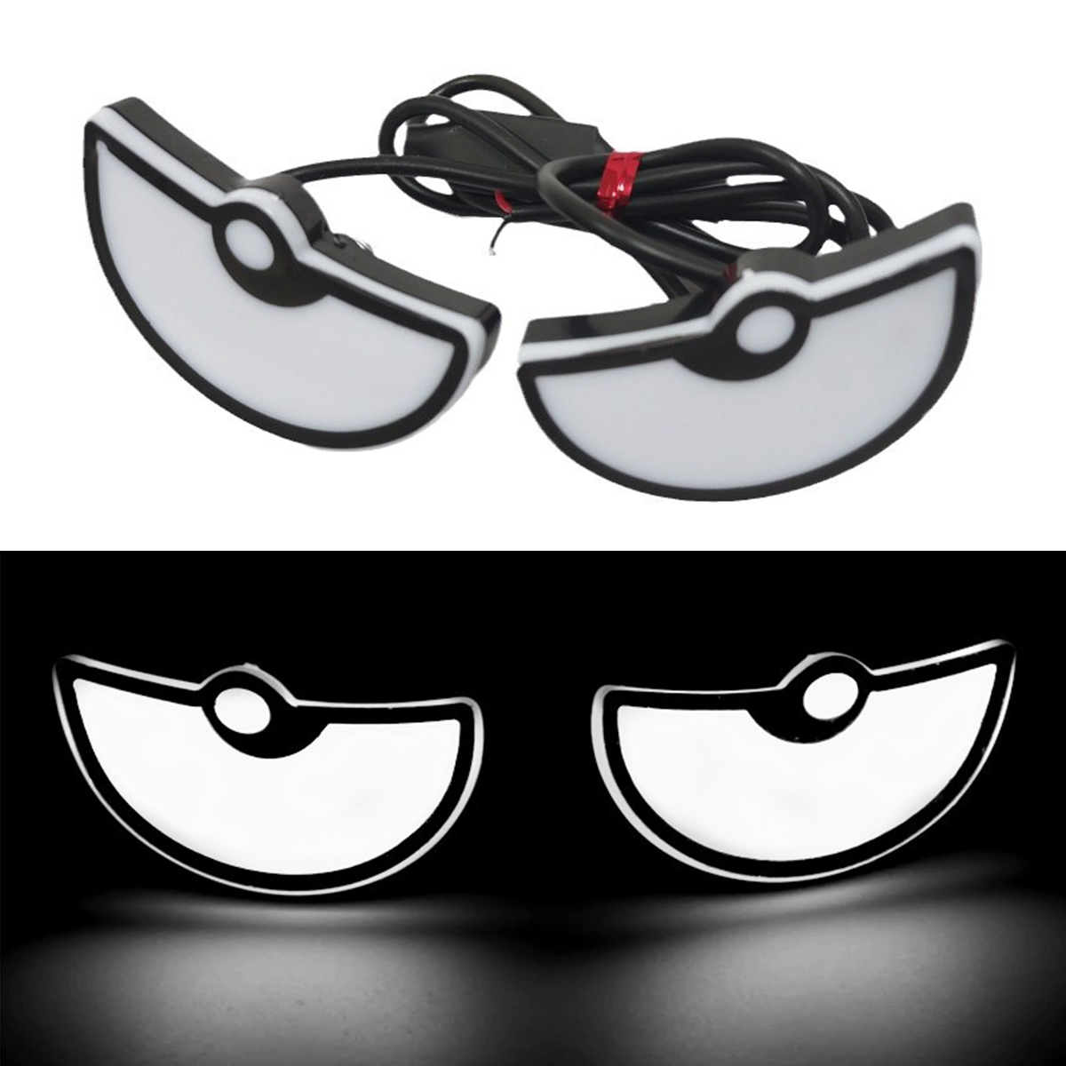2Stck Motorrad LED Dämon Auge Licht Halbkreis/Dreieck Auge Blinker Licht Dynamische Rücklicht Mini Auto Dekoration lichter: Gold