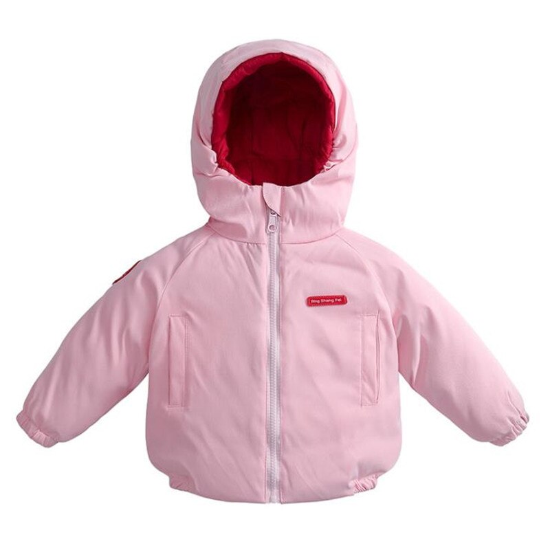 Winter Baby Snowsuit Zipper Solid Warm Hooded Snow Wear Cotton Infant Coat Winter Clothes for Baby: Color 5 / 90cm