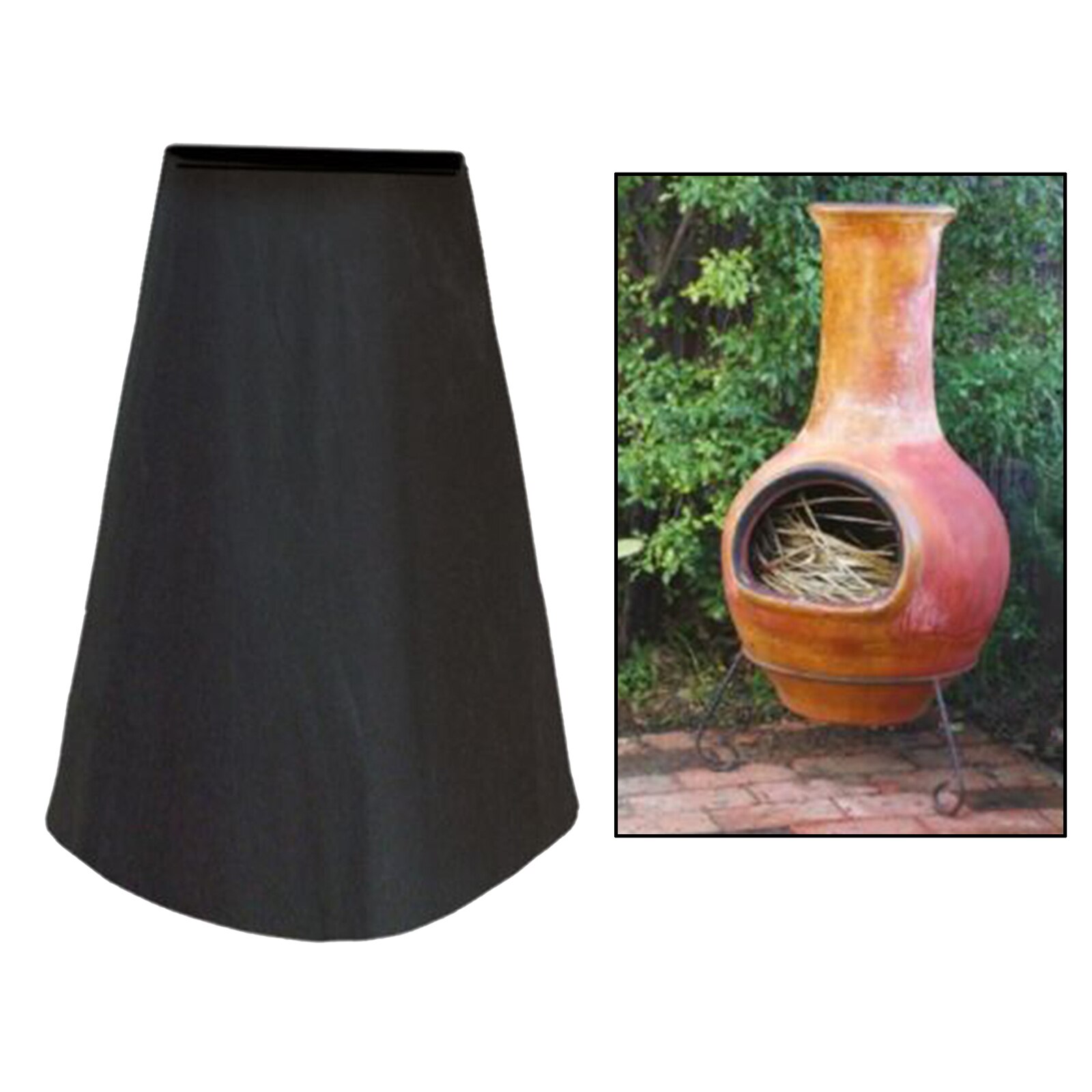 Chiminea Cover Waterproof Outdoor Fire Pit Cover, Fireplace Chimney Cover with Lock Rope for Outdoor Garden Backyard Patio