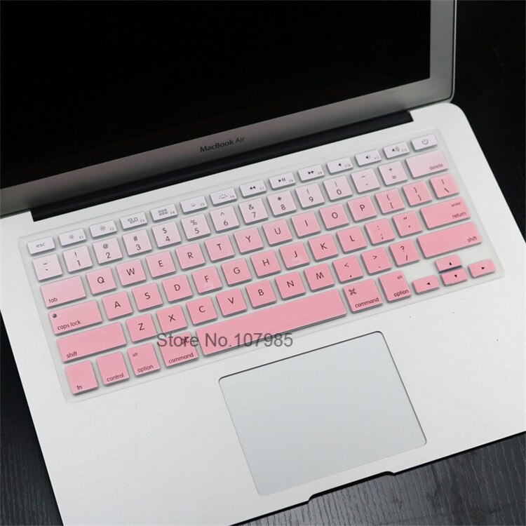 Englisch UNS Geben Silikon Tastatur Abdeckung Schutz Haut fallen Für Apfel Macbook Luft 13 Laptop a1466: Gradient Rosa