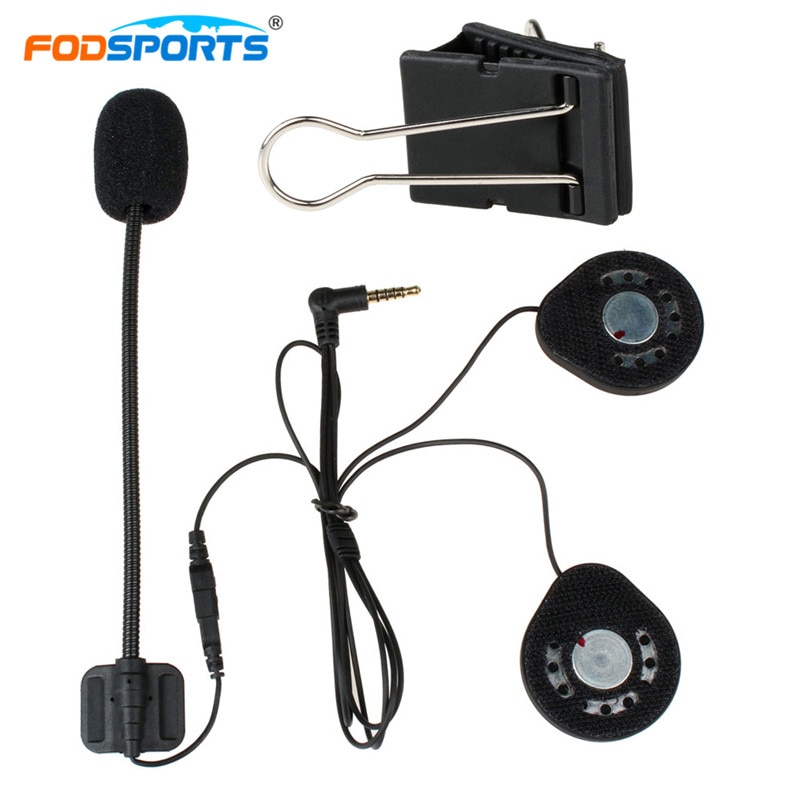 Fodsports  t9- s intercom hovedtelefon hård og blød ledning med headset klip universal hjelm headset øretelefon stereomusik