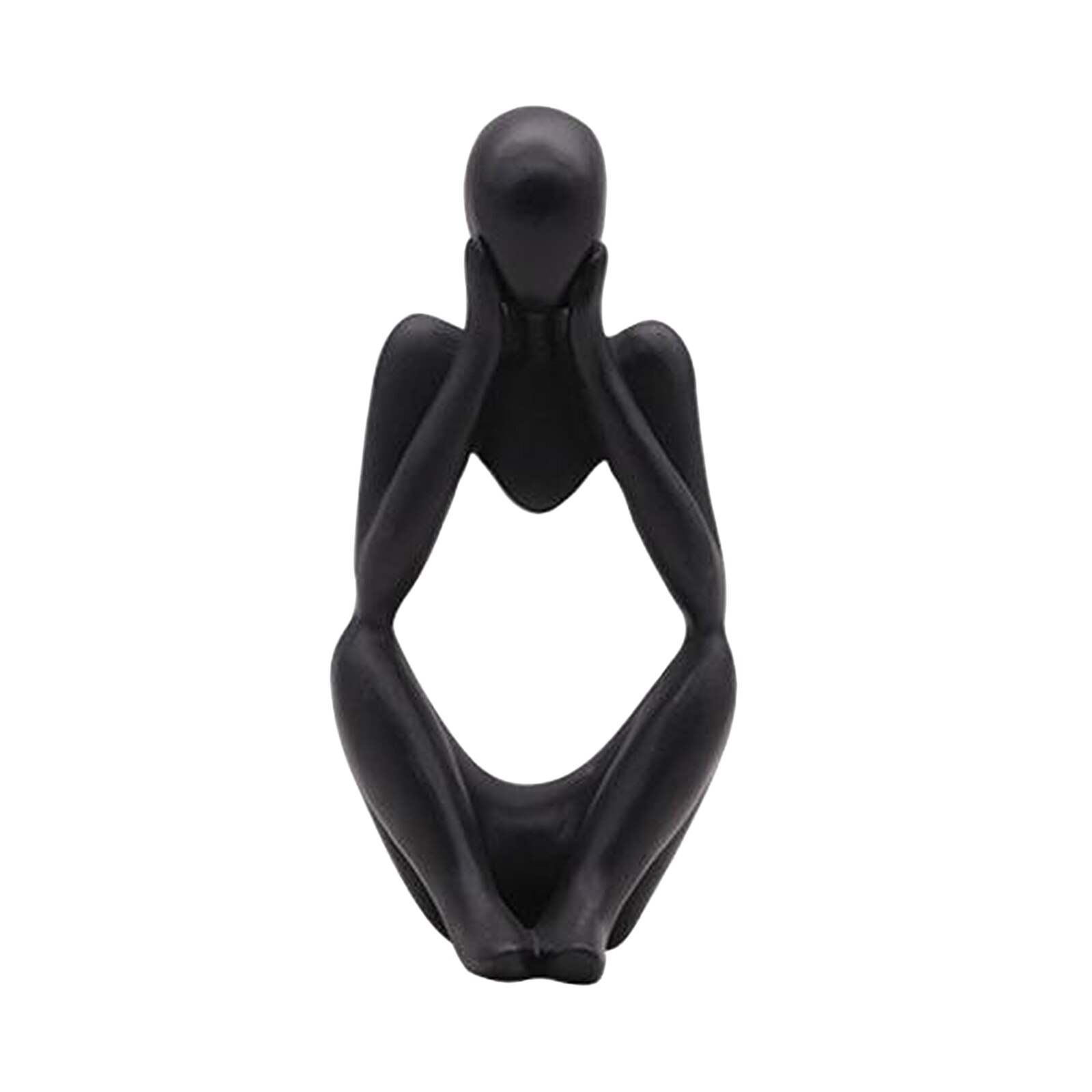 Abstract Denker Sculptuur Hars Beeldje Tekens Denken Mensen Ambachten Ornamenten Zandsteen Standbeelden Home Decor: Black