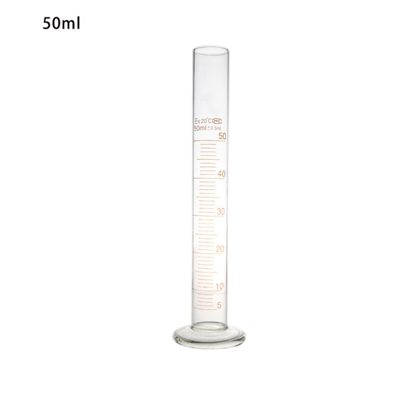 Báscula métrica individual para laboratorio de química, cilindro de medición de vidrio de 100 mL, Compatible con laboratorio de química para el hogar, Au18 21,: 50ml
