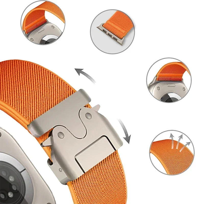 Parachute Bandjes Voor Apple Horloge ultra 2 Band 49mm 45mm 46mm 44mm 42mm 40mm 41mm correa Armband IWatch Serie 10 9 8 7 6 3 SE