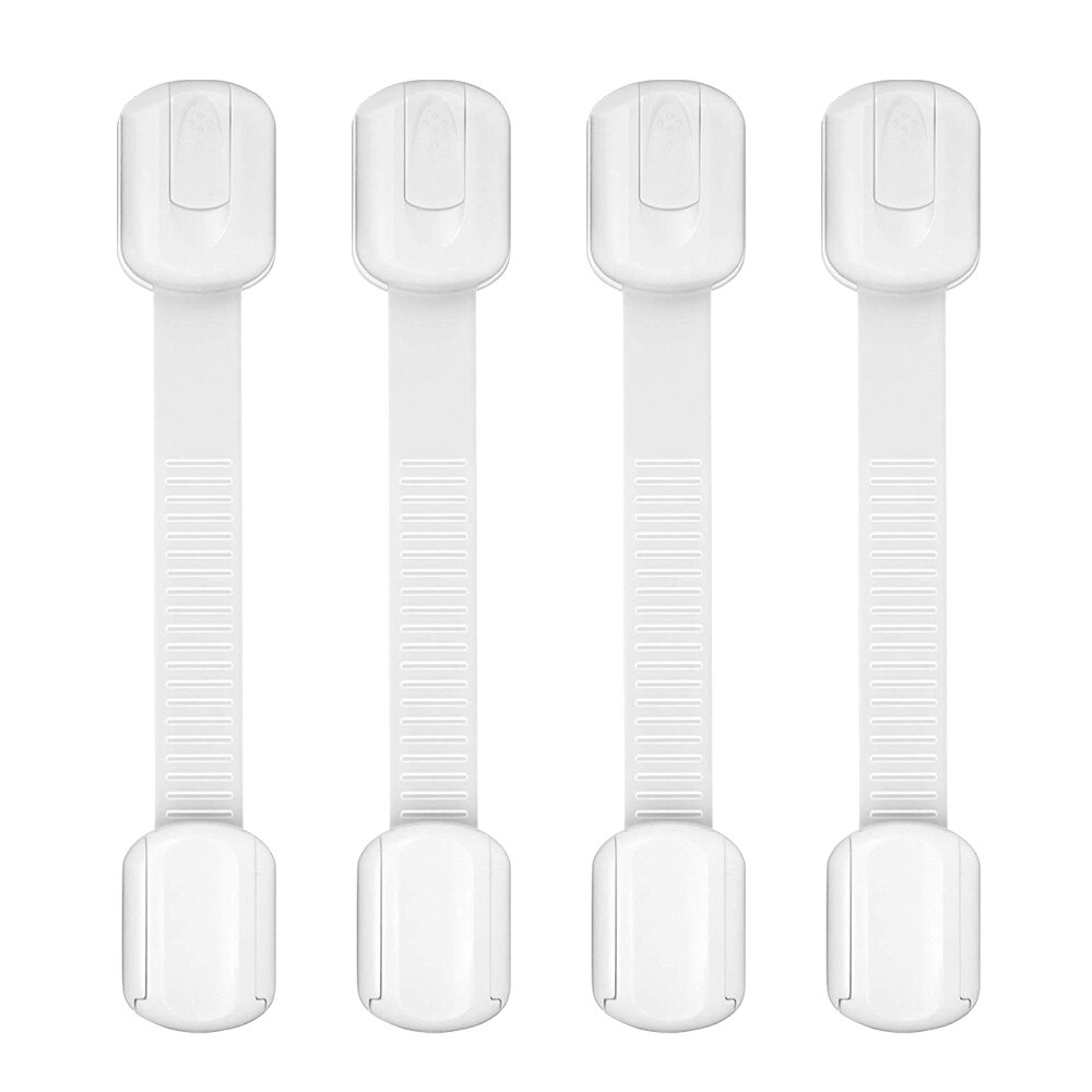 16 PCS Child Safety Cabinet Locks Baby Proofing Adjustable Strap Lock Multi Use Latches for Drawers Cupboards Dresser Oven: 4 pcs