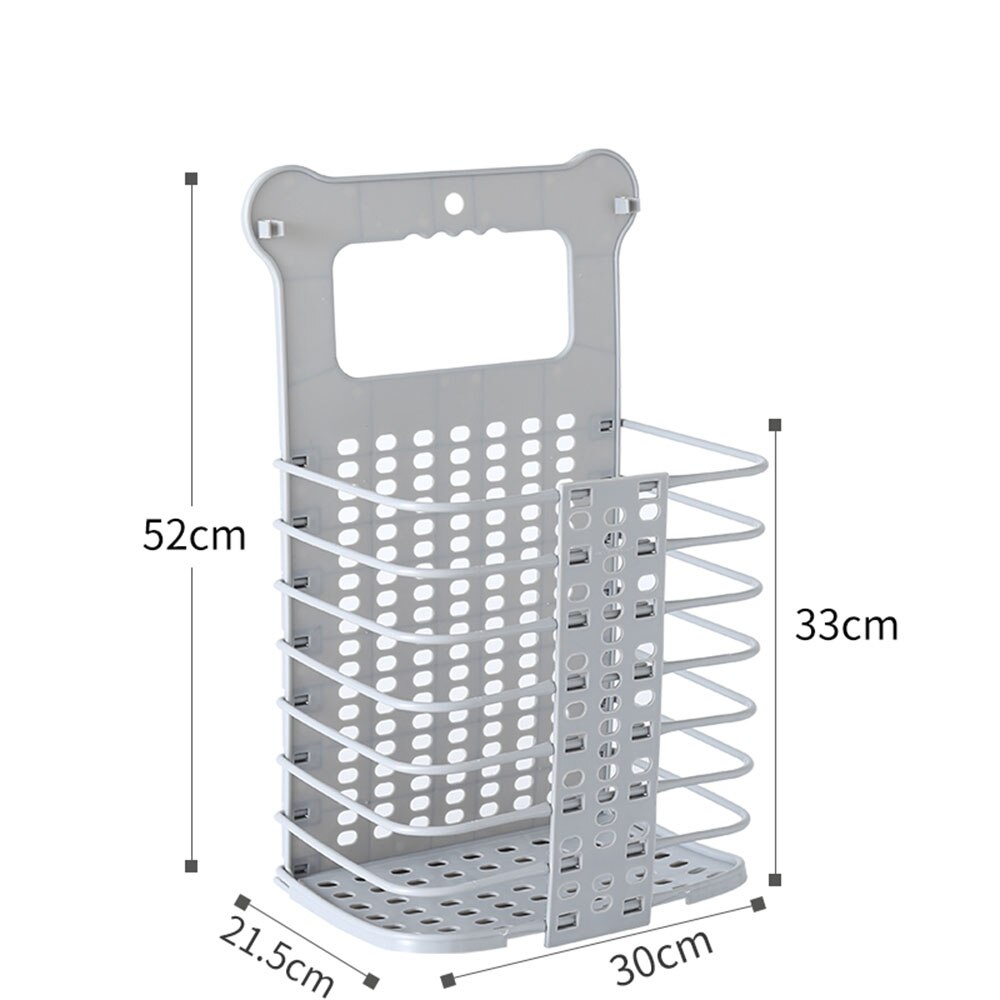 Dirty Clothes Basket Household Toy Storage Container Clothes Storage Buckets Foldable Wall Hanging Toilet Dirty Clothes Holders: Dark Gray