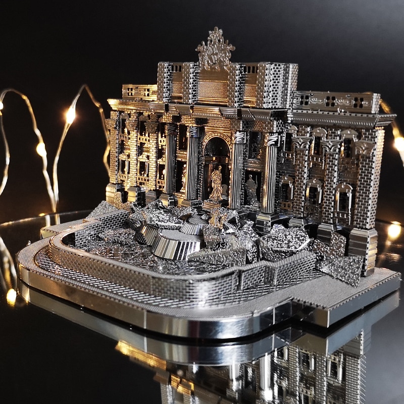 IRON STAR-rompecabezas 3D de Fontana di Trevi para niños, modelo de ensamblaje de Metal, juguetes creativos de acero inoxidable, 2 hojas,