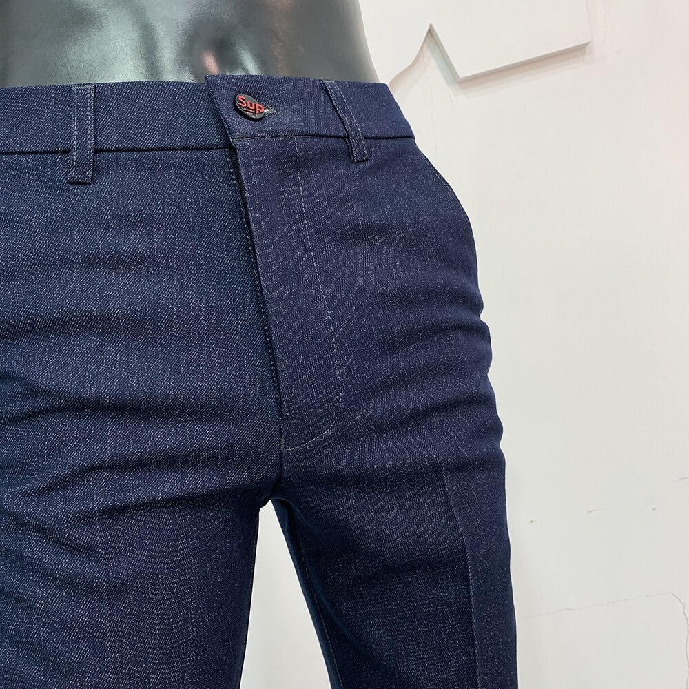 Heren casual zakelijke broek britse stijl slim fit klassieke formele kantoor sociale broek voor heren bruiloft feest broek