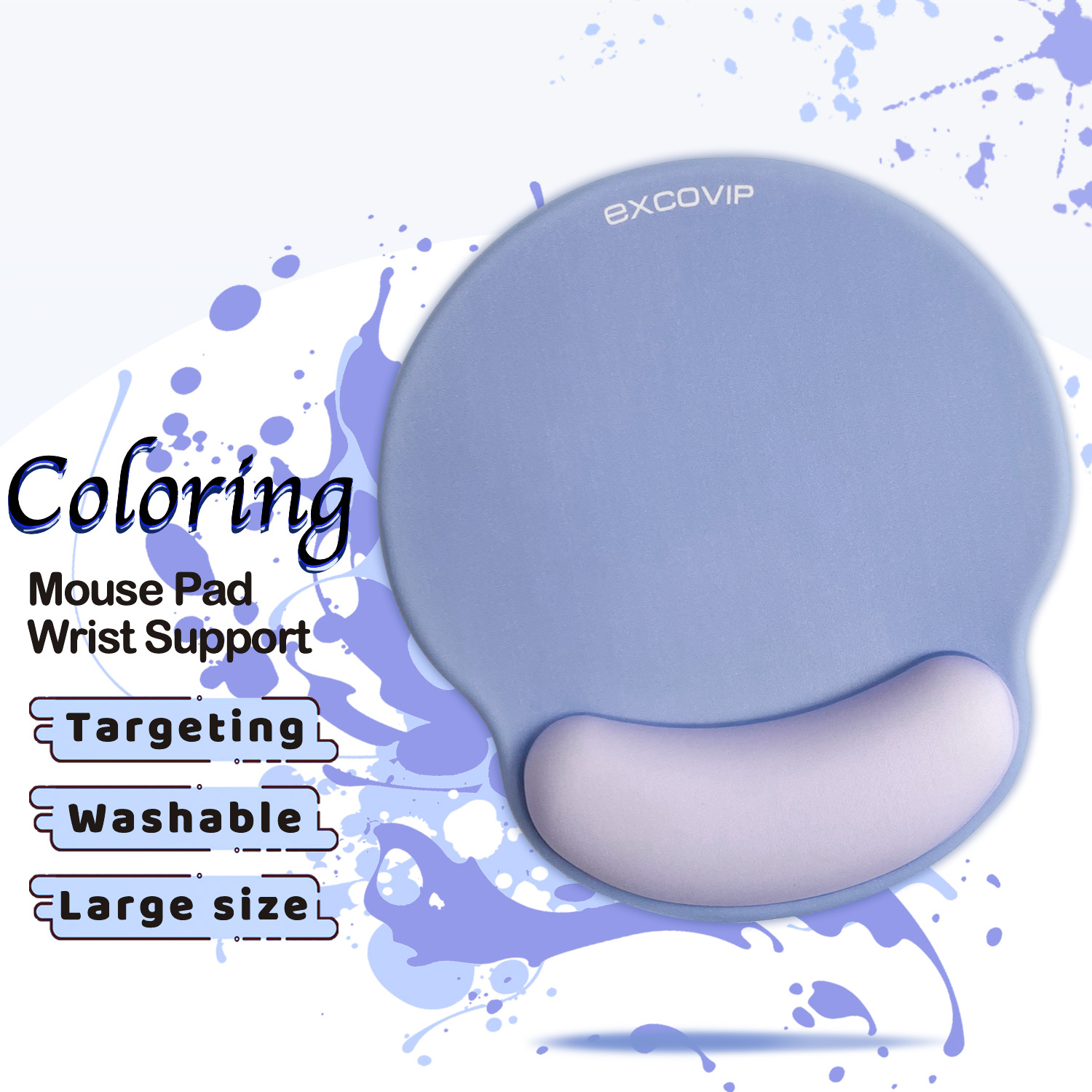 Exco Ergonomische Muismat Met Siliconen Polssteun Steun Comfortabele Gladde Muismat Antislip Pu-Basis Voor Computerkantoor Thuis