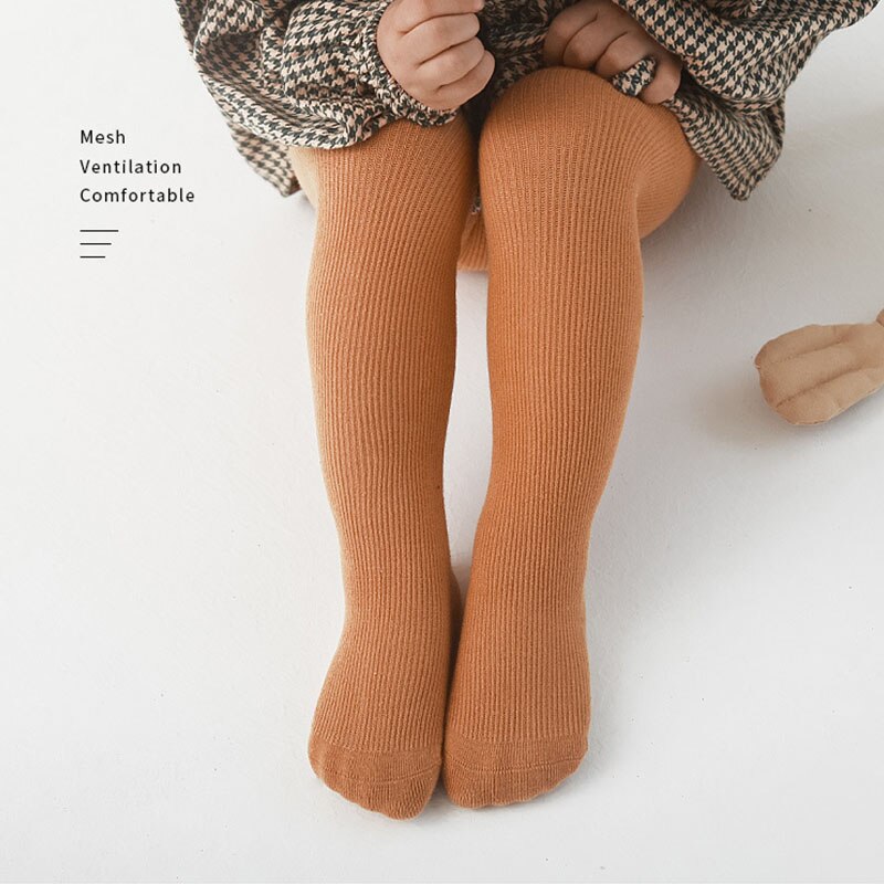Di colore solido Del bambino Calzamaglie Sicuro di Alta Qaulity Del bambino Del Cotone Appena nato Del bambino Calzamaglie per la Ragazza ah Lavorato A Maglia Calze E Autoreggenti Ragazze di Inverno Collant