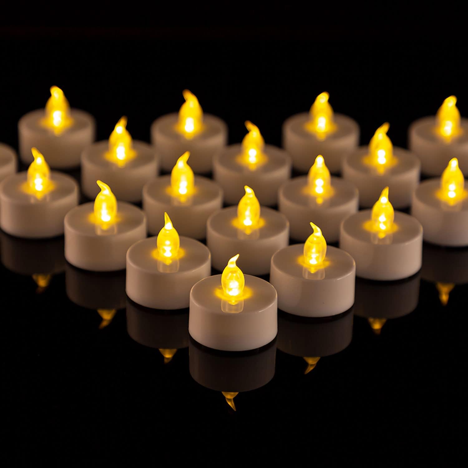 Led-lys 48/24/12- pak batteridrevne lys batterier lyser lys der skaber en varm atmosfære naturligt flimrende klart
