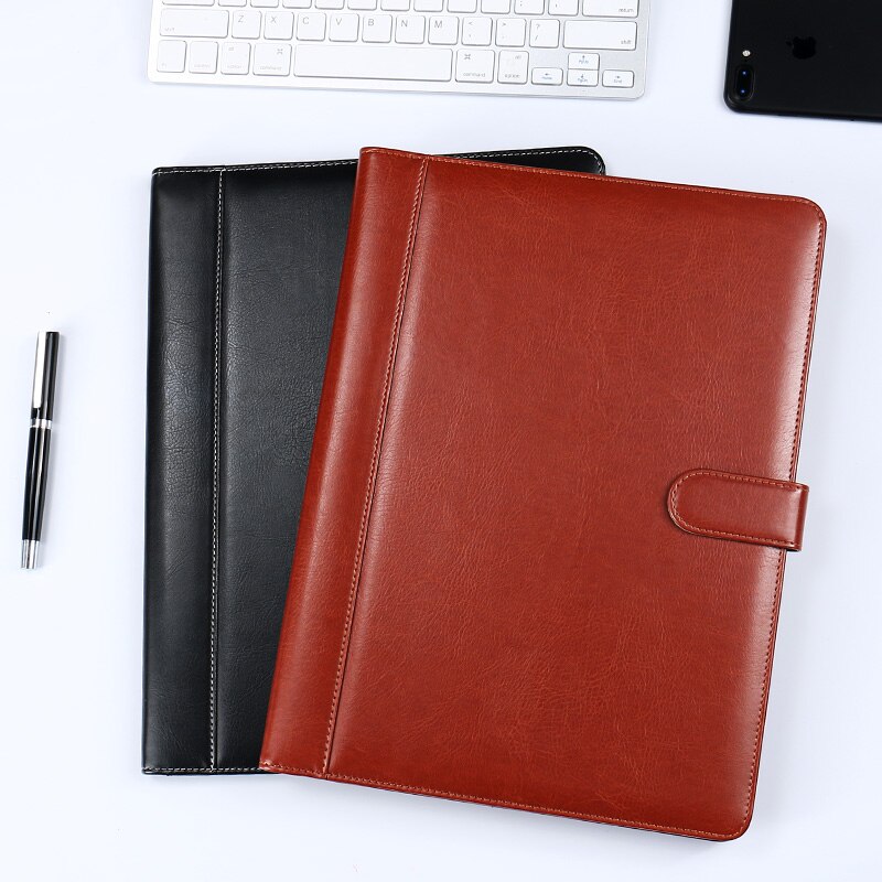 A4 Portfolio Padfolio File folder Document Organizer with Writing Pad Card Pockets for Manager Sales Students 1308B