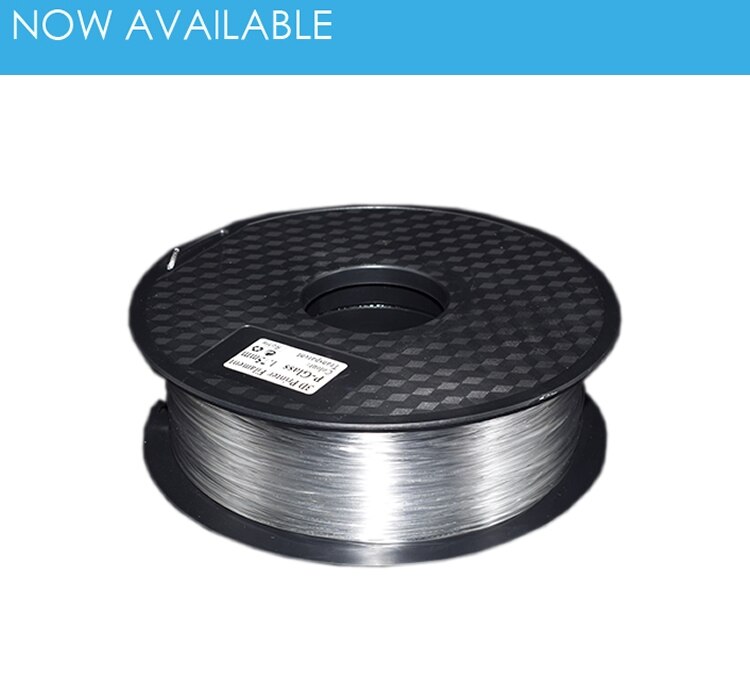 Glasfiber 1.75mm høj transparens p-glas filament, komposit 3d printer filament bedre end abs pla: 500g gennemsigtige