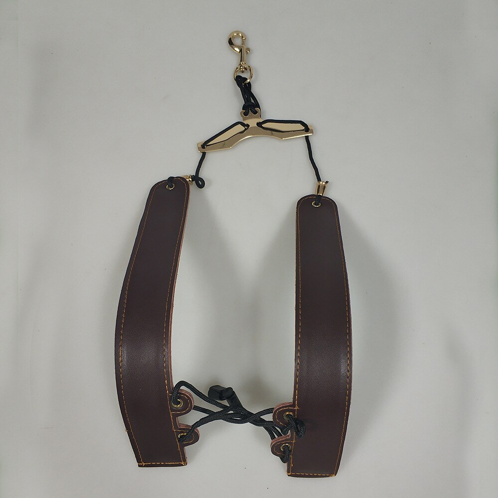 Saxophone Strap - Foldable Leather Neck Strap - Wind Instrument Accessory