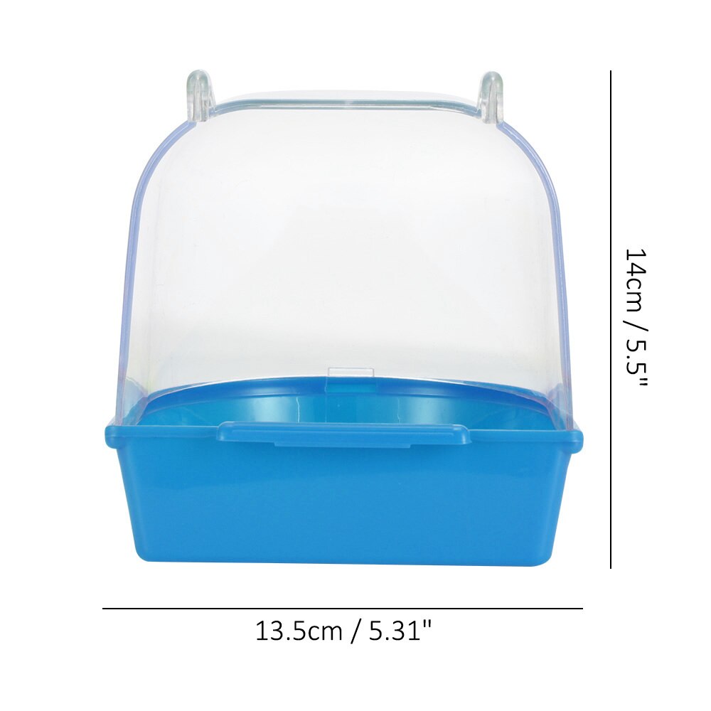Bird Bath Bathtub Bath Box Bird Cleaning Tool Cage Accessories Parrot Bath Transparent Plastic Hanging Tub Shower