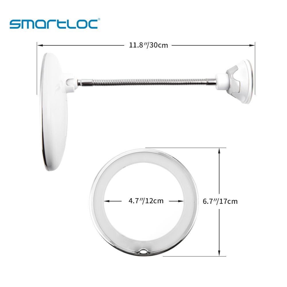smartloc Extendable LED 10X Magnifying Bathroom Wall Mounted Mirror Mural Light Vanity Makeup Bathroom Mirror Smart Mirror