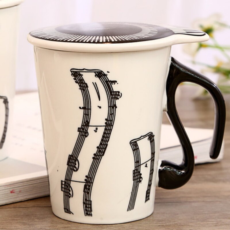 200-300Ml Keramische Muziek Mok Mark Koffie Mok Cup Toetsenbord Note Mark Koffie Cup Paar Cup Set met Cover Mark Cup: 1-Sheet music 1PC