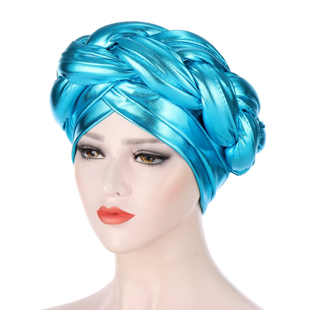 Latest Aso Oke Auto Gele Headtie Already Handmade African Cap Nigerian Wedding Gele Women Braid Turbans Ladies Head Wraps: Lake Blue