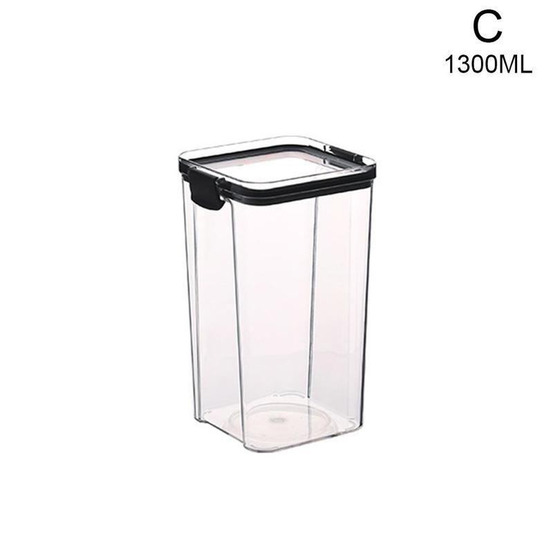 Contenedores de almacenamiento de alimentos, latas herméticas, cajas de almacenamiento de plástico, cajas de almacenamiento de alimentos apilables, tanques de almacenaje para nevera de cocina: C