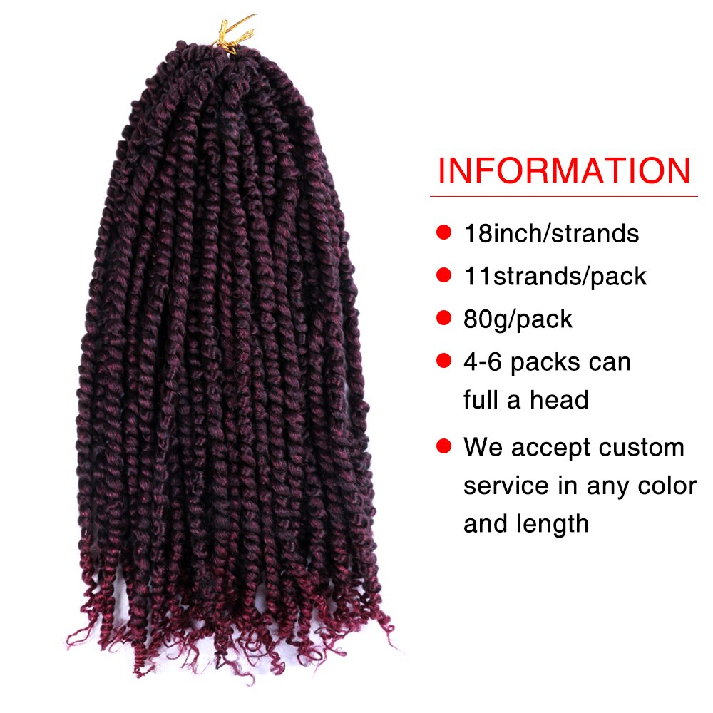 Passion Twist Hair Crochet Braids Ombre Pre looped Fluffy Twists Braiding Synthetic Crotchet Braids Hair Extensions
