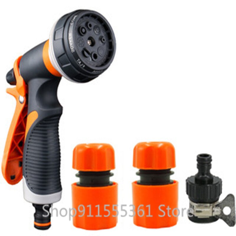4pcs/set Watering Gun Garden Nozzle Hose Nozzle Adjustable Nozzle Water Gun Lawn Hose Multifunction Garden High Pressure Sprayer: Light Grey