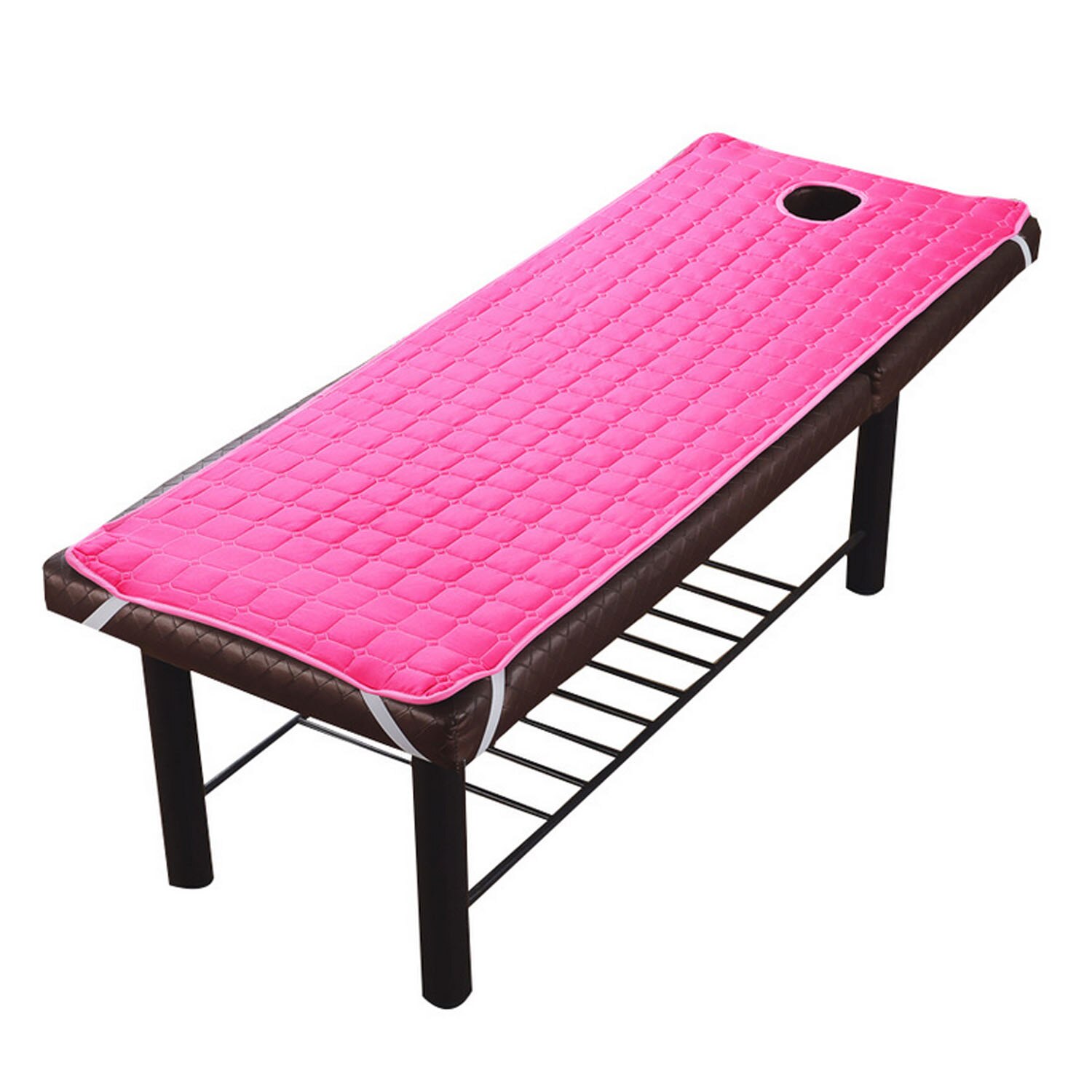 Antislip Schoonheid Cosmetische Salon SPA Massage Bed Tafel Blad Matras Pad met Gezicht Adem Gat 80x190 cm/31.50x74.80 inch: Rose Red