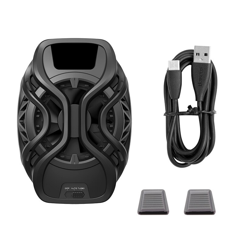 Baseus-Radiador de teléfono móvil para juegos, Enfriador de Teléfono Universal ajustable, soporte portátil, disipador de calor para teléfonos de 67mm-88mm de ancho: Negro