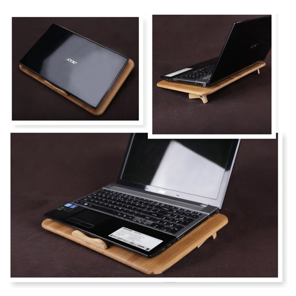 14 15,6 17 zoll Laptop Bambus Holz Kühler Basis Kühlkörper Halterung mit Doppel Fan Kühlung Pad für Macbook Luft Profi Dell HP