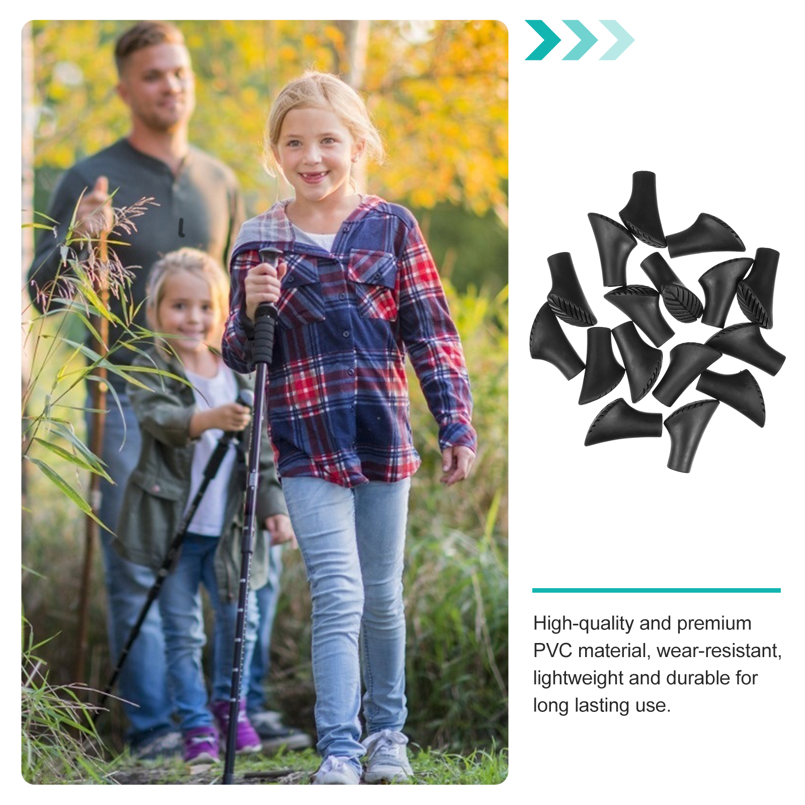 16Pcs Walking Pole PVC Tips Trekking Poles Thickened Pole Tip Protectors